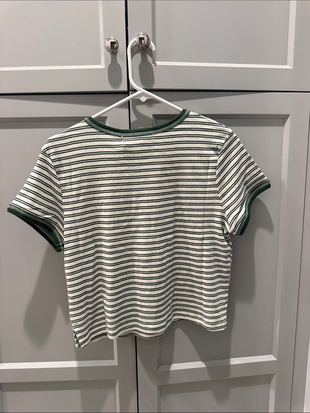 Altar'd State Green & White Striped Ringer Tee - Picture 2 of 2